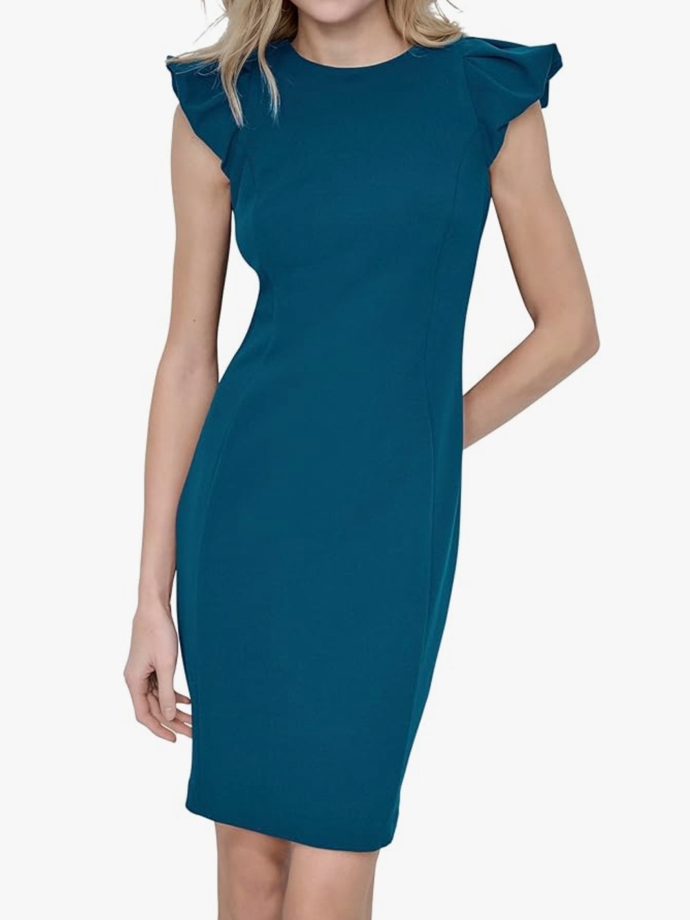DKNY Teal Sheath Dress Size 6